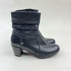 Wolky Colville Black Leather Fold Down Boots
